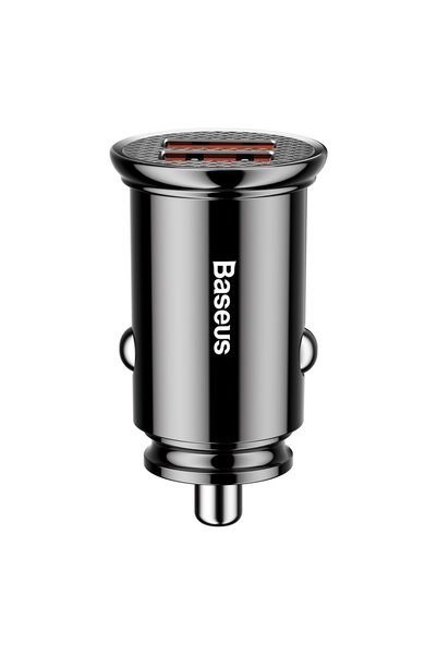 Baseus Φορτιστής αυτοκινήτου Circular 2xUSB QC3.0 γρήγορης φόρτισης 5A 30W μα...