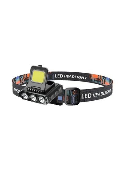 OEM Επαναφορτιζόμενος φακός κεφαλής LED 3.7V 500mAh σε μαύρο χρώμα