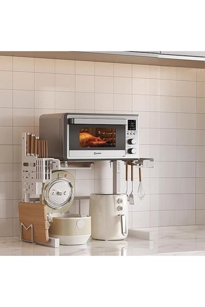 Generic Adjustable Microwave Oven Rack Expandable Kitchen Shelf Stand Metal K...
