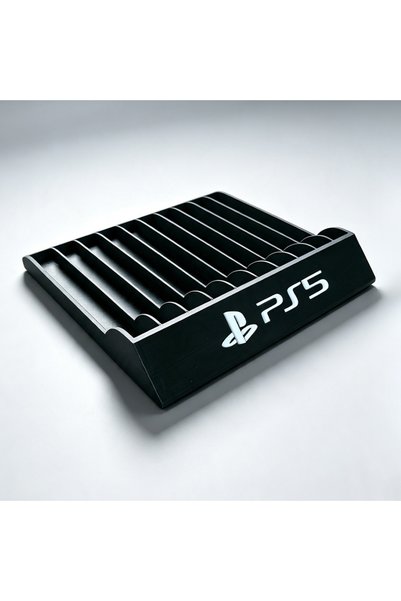 BANDAI black 3D Printing PS5 Game Disc Storage Rack, Holds Up To 10 Discs, Co...