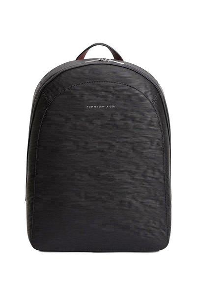 Tommy Hilfiger Siyah Erkek Sırt Çantası BUSINESS SAFFIANO DOME BACKPACK