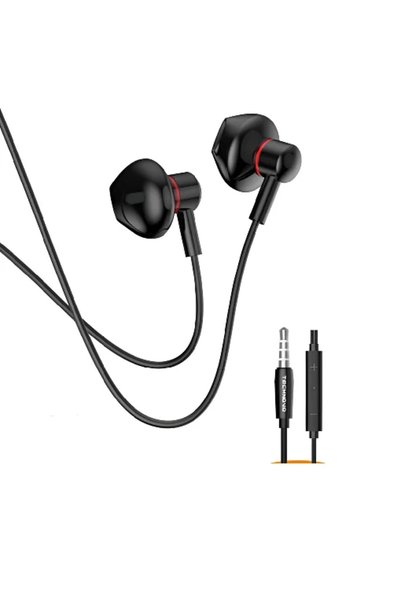 OEM Ενσύρματα ακουστικά με βύσμα 3.5mm TN-A063 σε μαύρο χρώμα