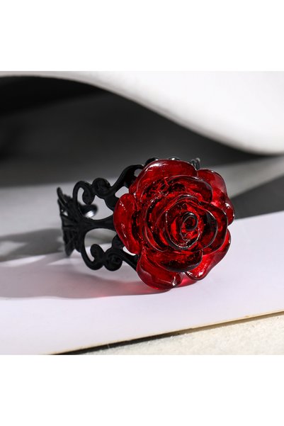 Choice Adjustable ZA4038-1 New Gothic Vampire Red Crystal Open Rings for Woma...
