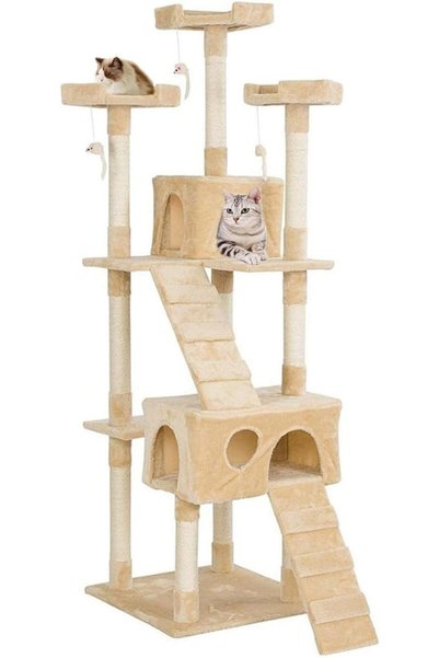 Generic Large Cat Tree 170CM(67Inch), Multi-Level Activity Cat Tower Furnitur...