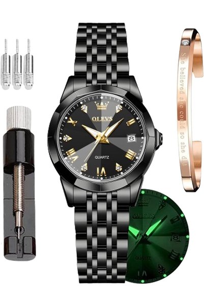 Generic Watches for Women Dress Roman Numerals Diamonds Stainless Steel Water...
