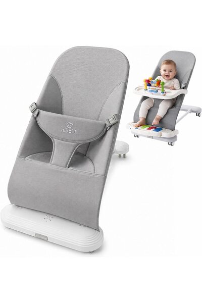 Generic Foldable Baby Bouncer with 360° Silent Wheels, Adjustable Recline, So...