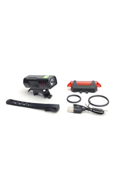 OEM Σετ εμπρόσθιο/Οπίσθιο φως ποδηλάτου QIXUN QX-T1198 LED με USB