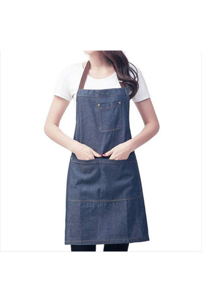 Noonedibs Șorț din denim, șorț cu bavete reglabil pentru femei și bărbați cu ...