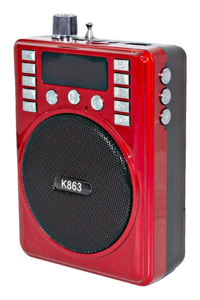 OEM Μεγάφωνο με μικρόφωνο κεφαλής, Bluetooth, USB/SD, ραδιόφωνο FM κόκκινο Me...