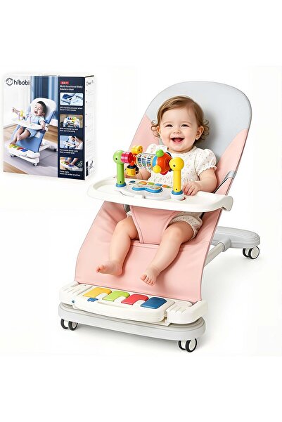 Generic Foldable Baby Bouncer with 360° Silent Wheels, Adjustable Recline, So...