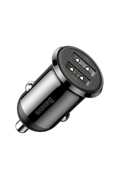 Baseus Φορτιστής αυτοκινήτου 2.4A, 12V, 24W Max, 2xUSB-A μαύρος CCALLP-01