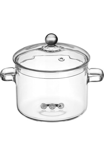 Generic Glass Saucepan with Cover and Lids Heat- Resistant Glass Stovetop Pot...