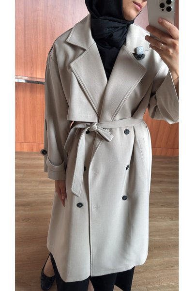NUHBE Casual Elegance Trench Coat - Beige