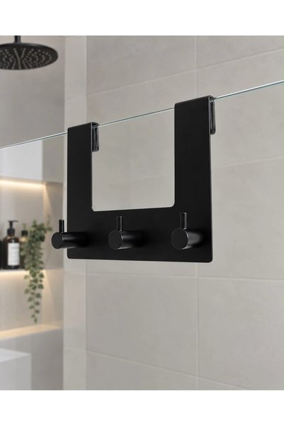 ardini Shower Cabin Hanger for Glass Cabin Ss201 Stainless Steel Three Rods Color Matte Black 1 Piece in the Package