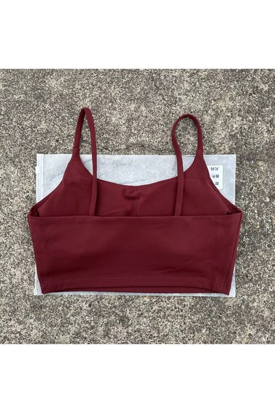 Choice M Anchor Red bra Solid Color Tight Fitness Women Sport Bra Spaghetti S...