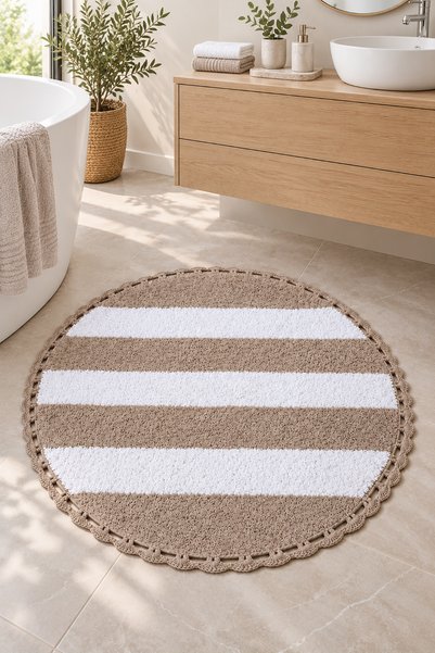 ALANUR Bodrum Tufting Cotton Handmade Knitted 90 X 90 cm Rug 112