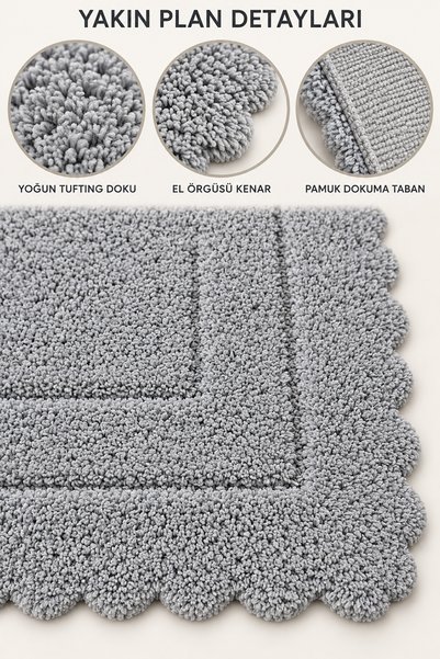 ALANUR Bodrum Tufting Cotton Handmade Braided Mat 110 (70 X 120 cm)