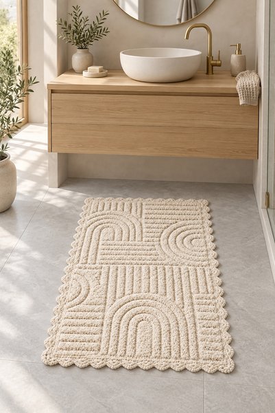 ALANUR Bodrum Tufting Cotton Handmade Braided Mat 113 (70 X 120 cm)