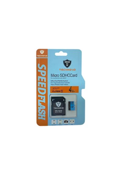 OEM Κάρτα Μνήμης Technovo microSDHC 4GB Class 10 UHS-I με Αντάπτορα