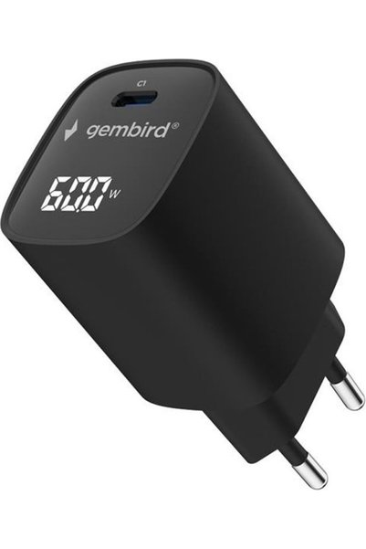 Gembird Φορτιστής Ταχείας Φόρτισης Τύπου C 60W με Οθόνη LCD Μαύρο - (TA-UC-1C...