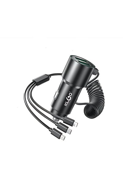 OEM με 3 καλώδια φόρτισης Lightning/Type-C/Micro TC-6603 μαύρο FM Transmitter