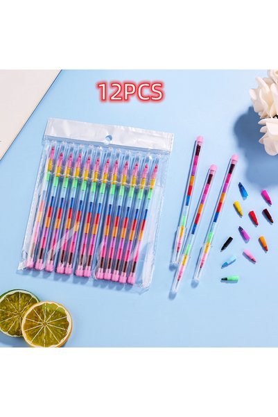 Choice 12PCS 12-36Pcs Set Stackable Colorful Painting Graffiti Crayons Kids P...