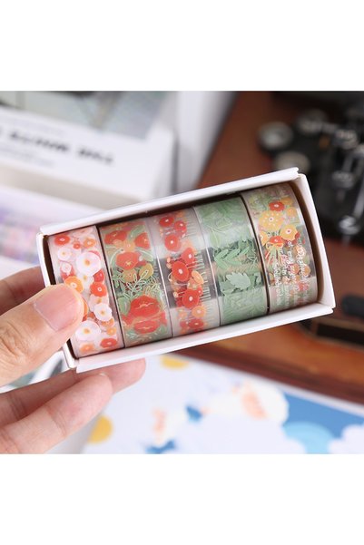 Choice C Creative Transparent Pet Flower Paper Hand Account Sticker Tape for ...