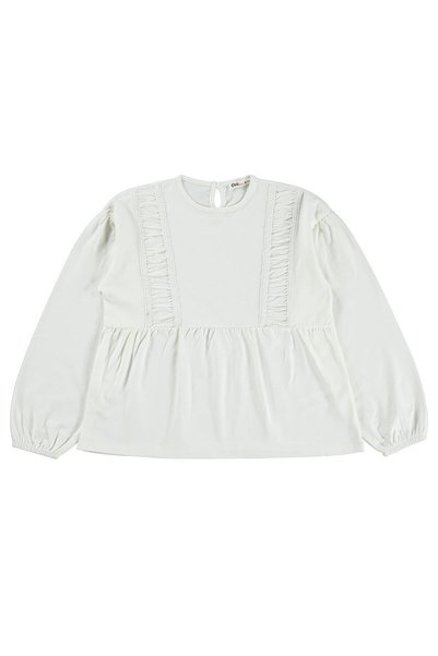 Civil Girls Ruffle Detailed Sweatshirt for 10-13 Years Old - Ecru