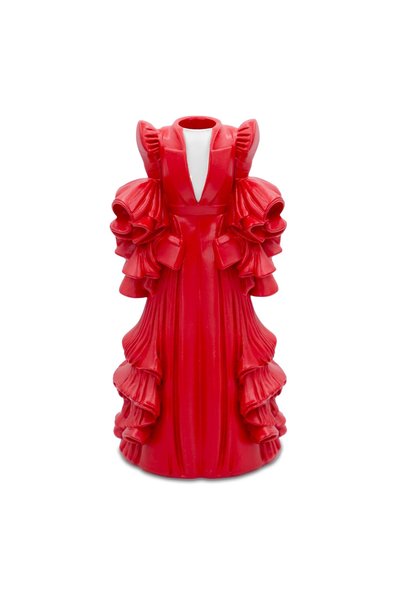 Baci Milano Atelier Gisele Kırmızı Elbise Formunda İçi Cam Difüzör ve Vazo H....