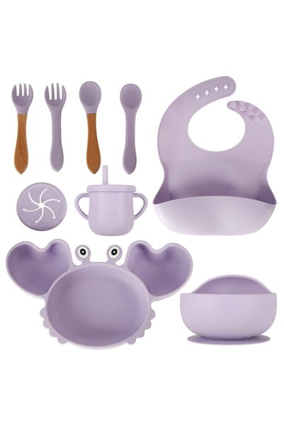 OEM Set de hrănire din silicon pentru bebeluși, Otto Baby, 8 piese, fără BPA,...