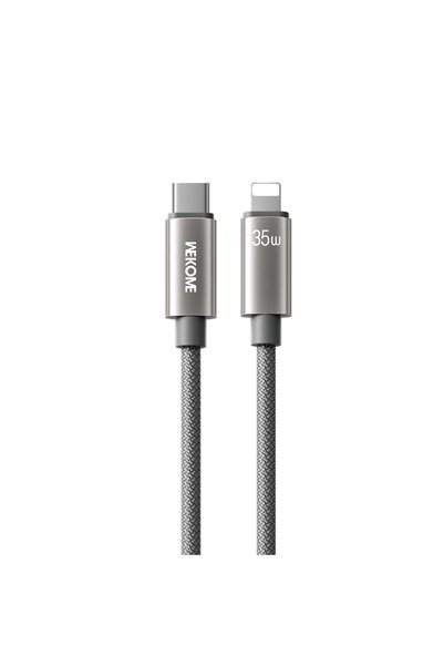 OEM Καλώδιο φόρτισης WK WDC-65 USB-C σε Lightning PD 35W 1.2m σε γκρι χρώμα