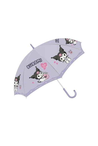 OEM Παιδική ομπρέλα μπαστούνι, Kuromi σε μωβ χρώμα