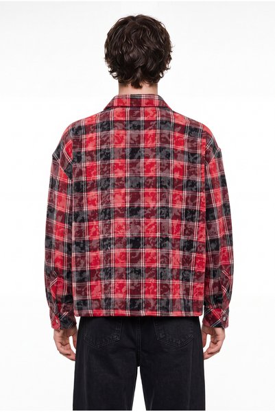 Machinist Men's Plaid Long Sleeve Oversize Shirt Black