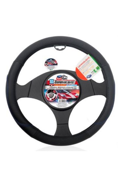 OEM Κάλυμμα τιμονιού μαύρο με μπλε ραφές 8.2x38 εκ. Kmt Style 2000128