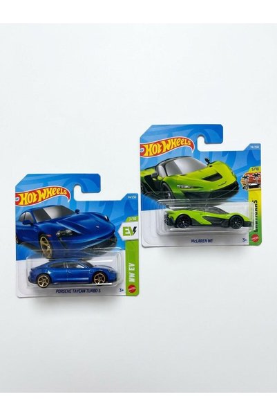 HOT WHEELS بورش تايكان وماكلارين دبليو 1 جرين