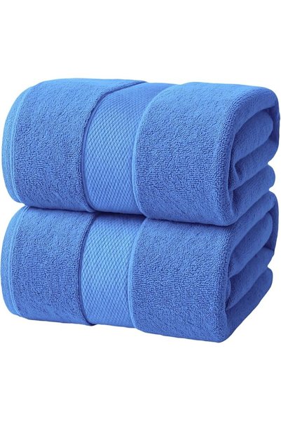 Infinitee Xclusives Teal Jumbo Bath Sheets - Pack of 2, 90cm x 180cm Large Ba...