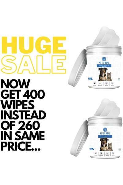 StarDotHash Pet Eye Wipes for Dogs & Cats 400 Pcs | Tear Stain Remover & Eye Cleaner | Removes Eye Crust Eye Discharge | Gentle Hypoallergenic Dog Wipes
