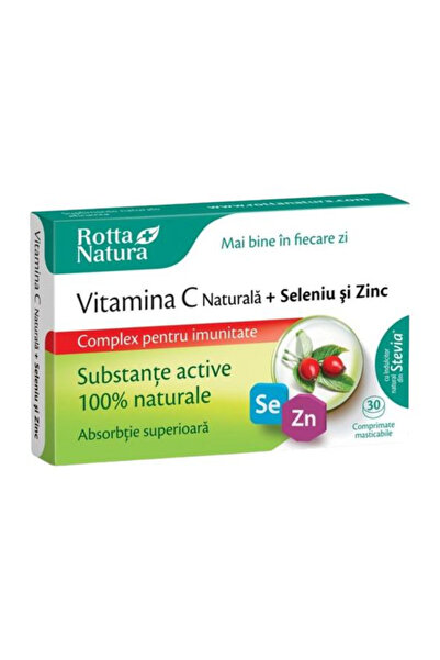 Rotta Natura Vitamina C Naturala + Seleniu si Zinc Rotta Natura, 30 comprimat...