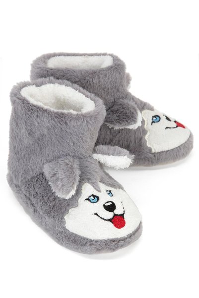 Civil Boys Дълги пантофи с кучешки мотив - Размер 19-23 - Сиви