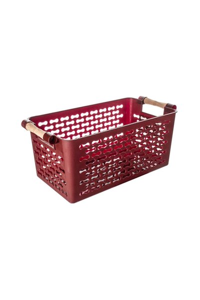 Urban Living Coș de depozitare roșu cu mânere, din plastic, 29x14x12 cm