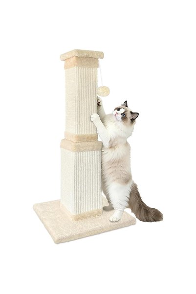 NEXTWAVE ® Cat Play Set, scratching post, suspended ball, made of scratch-res...