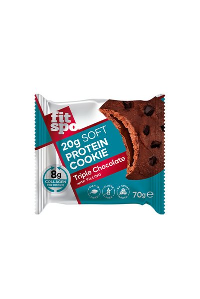Fit Spo FitSpo Soft Protein Cookie - Biscuiți Proteici, Ciocolată Triplă, 70 g