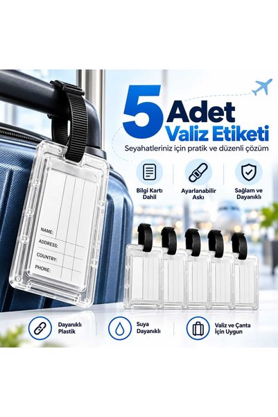 5 Set Valiz Ve Bagaj İsim Etiketi