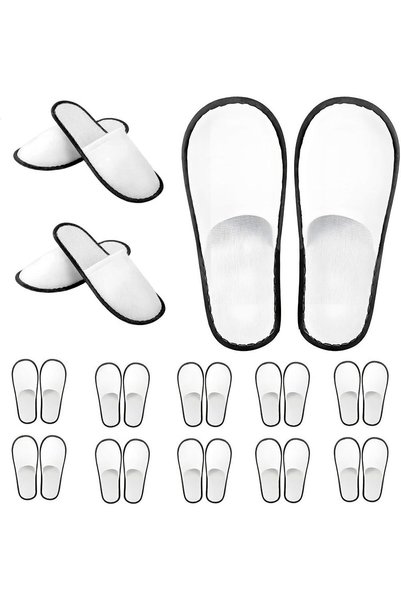 Generic 12 زوجًا من نعال السبا، نعال منزلية غير قابلة للانزلاق للضيوف، نعال د...