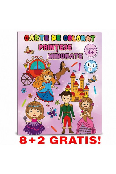 Libra 8+2 GRATIS! Carte de colorat A4 24P - Printese minunate