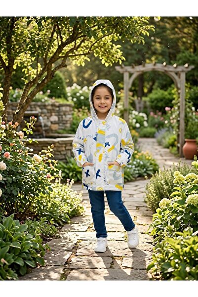 Ysferbutik Children's Waterproof Cotton Lined Hooded Raincoat Windbreaker