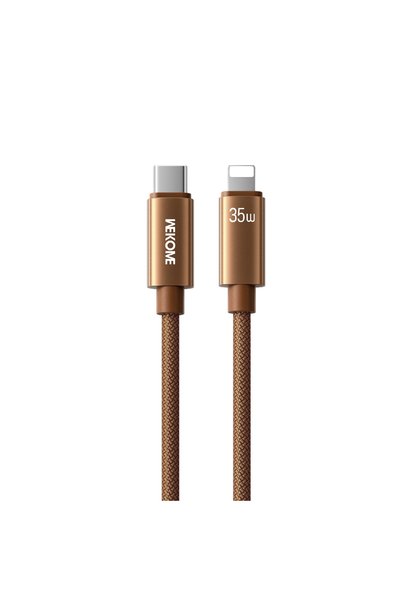 OEM Καλώδιο φόρτισης WK WDC-65 USB-C σε Lightning PD 35W 1.2m σε καφέ χρώμα