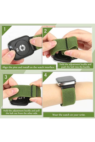 GENERAL Elastic Bands Compatible with Redmi Watch 3 Active/Redmi Watch 3 Lite - 2 Pack - Soft Nylon Adjustab
