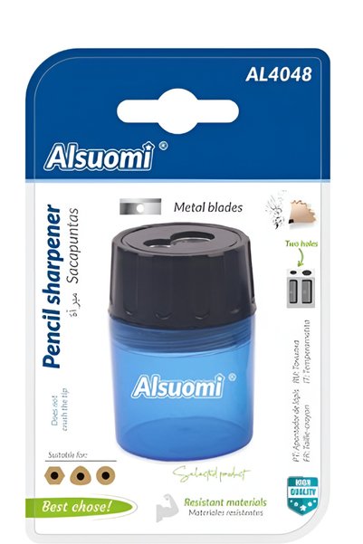 OEM Ξύστρα μολυβιών διπλή με δοχείο Alsuomi AL4048