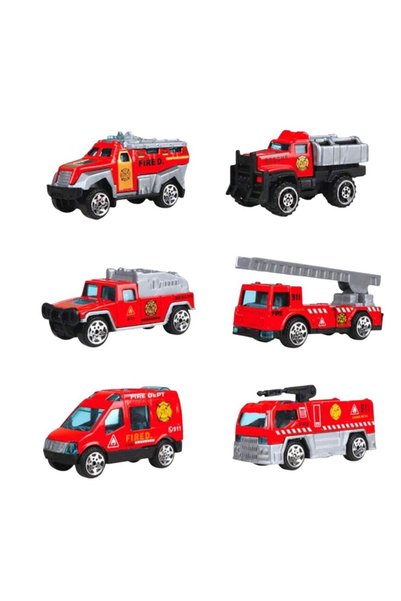 OEM Σετ Pull Back οχημάτων πυροσβεστικής 6 τεμ
